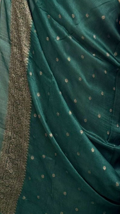 Moonga Tussar Contrast Saree