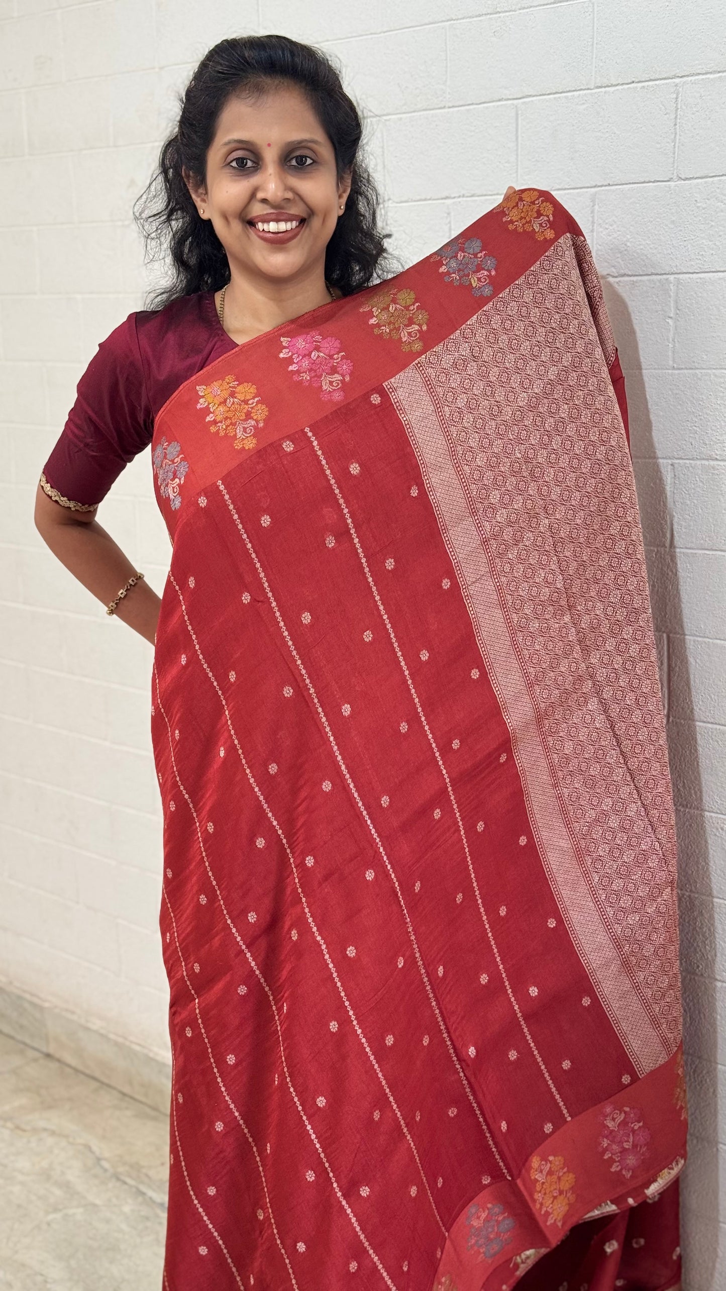 Moonga Tussar Silk Border