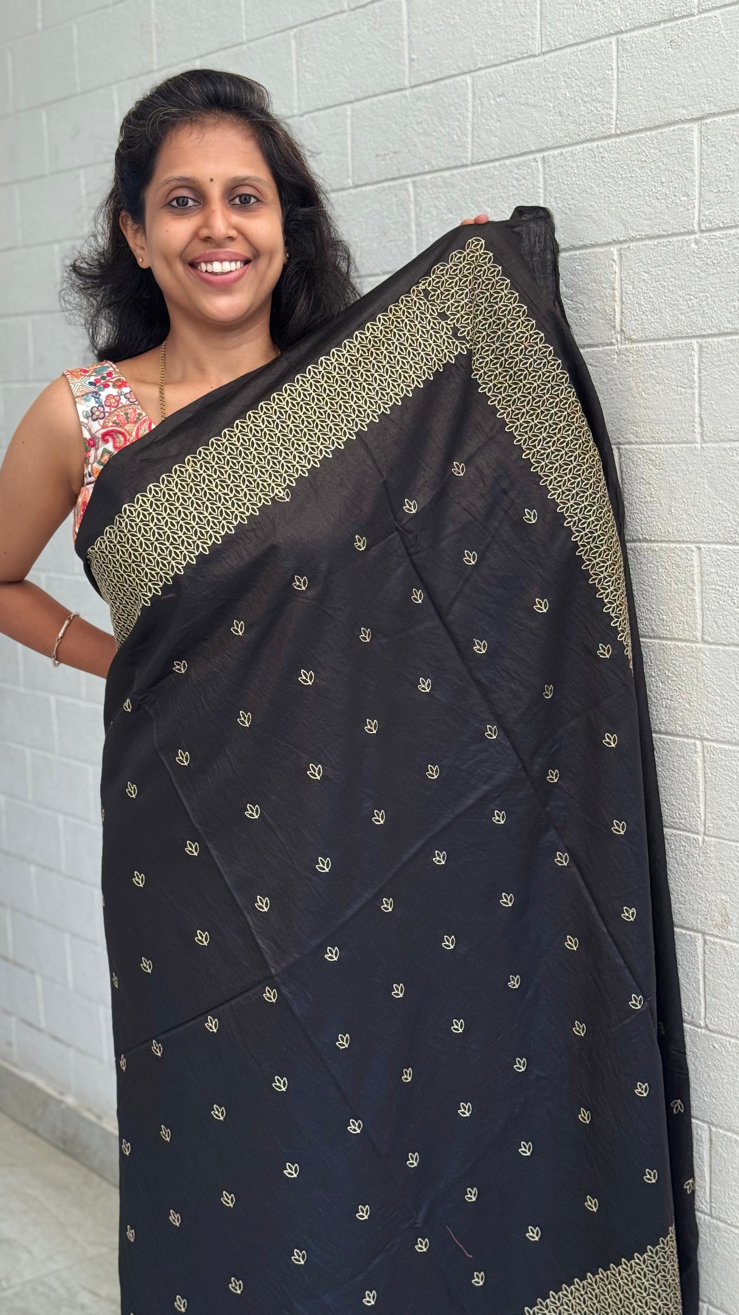 Tussar Chikankari