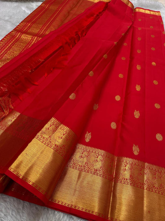 Red Gold Woven Silk