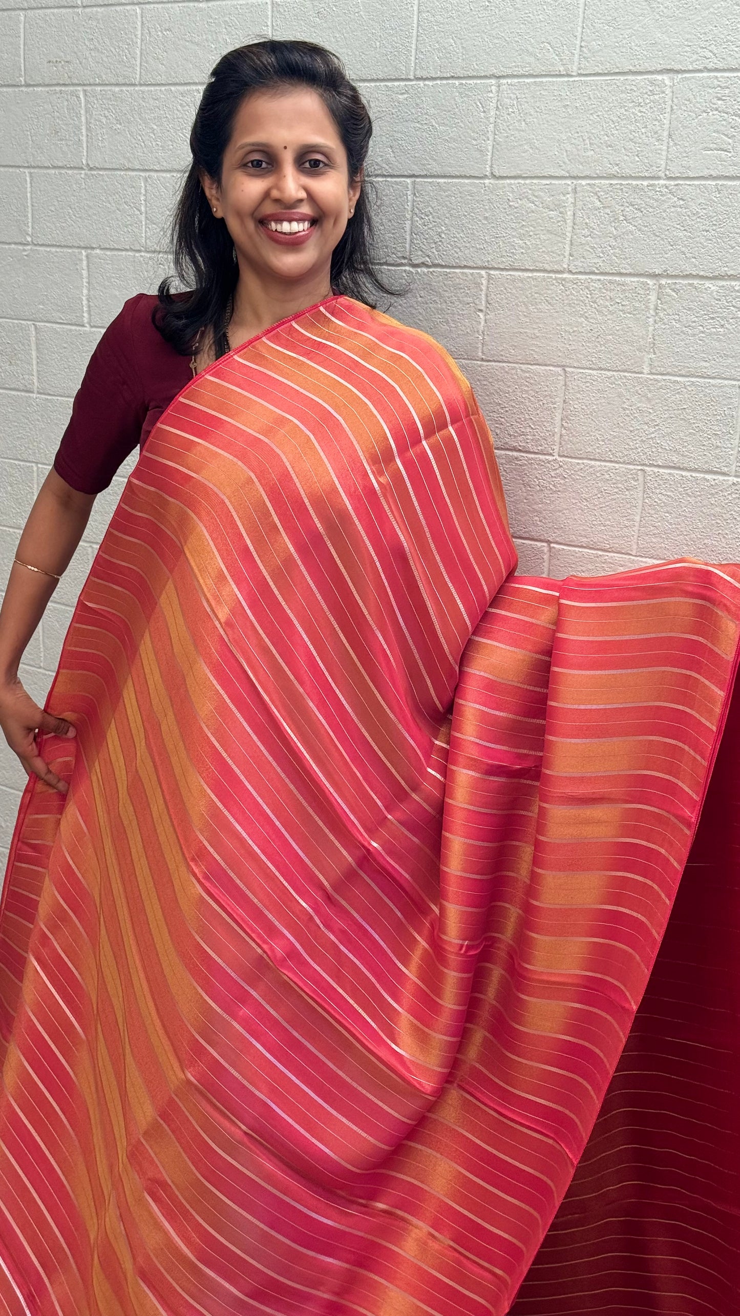 Tissue Vertical Line Saree