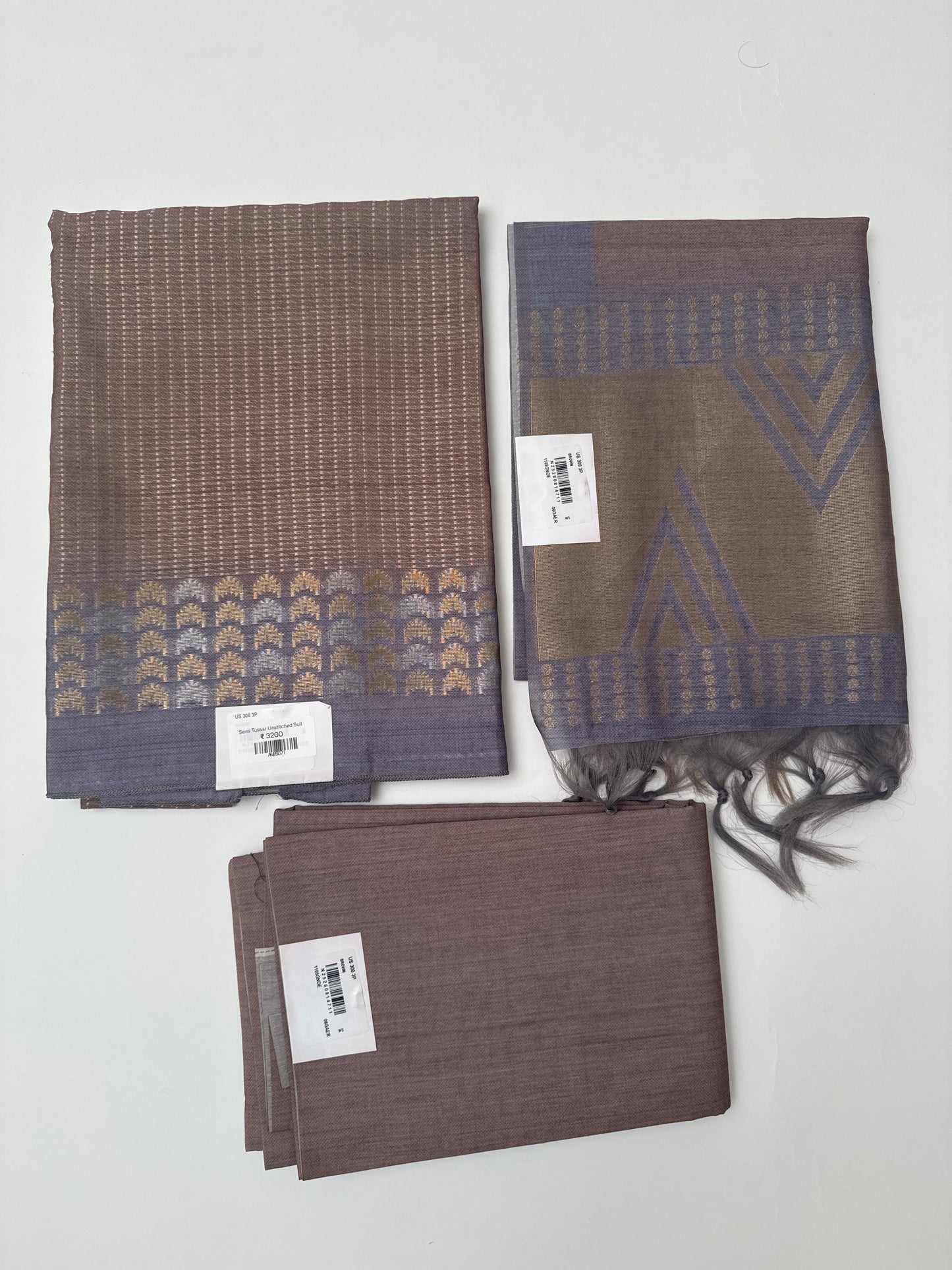 Semi Tussar Unstitched Suit