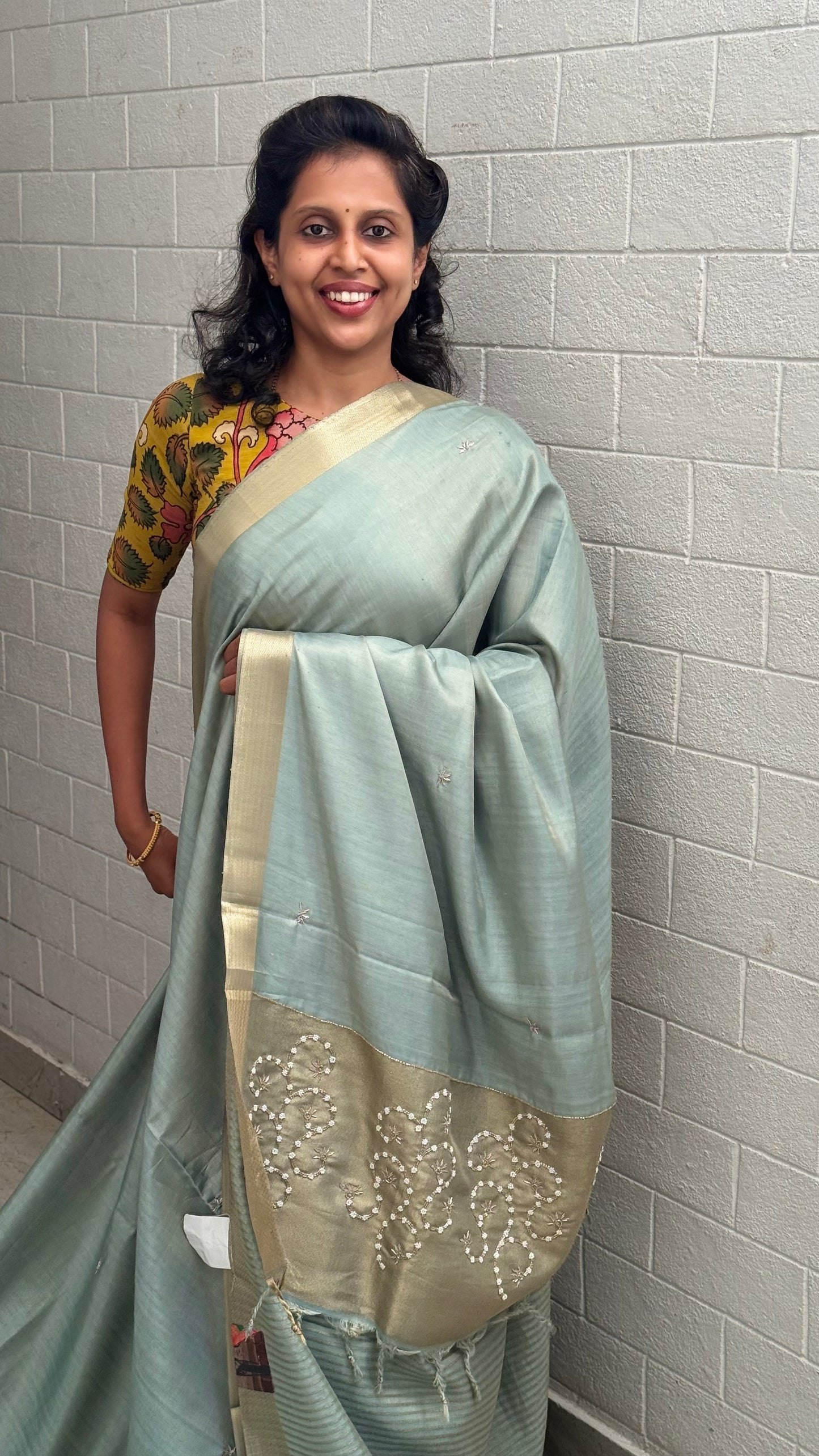 Tussar Silk Embroidered