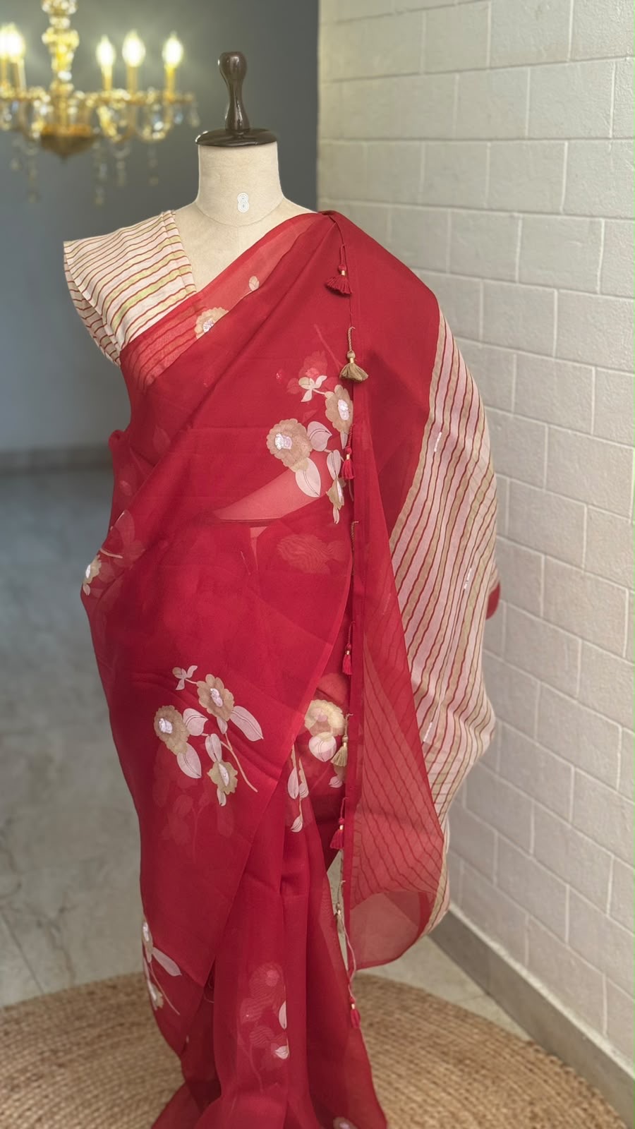 Red Pure Organza Saree