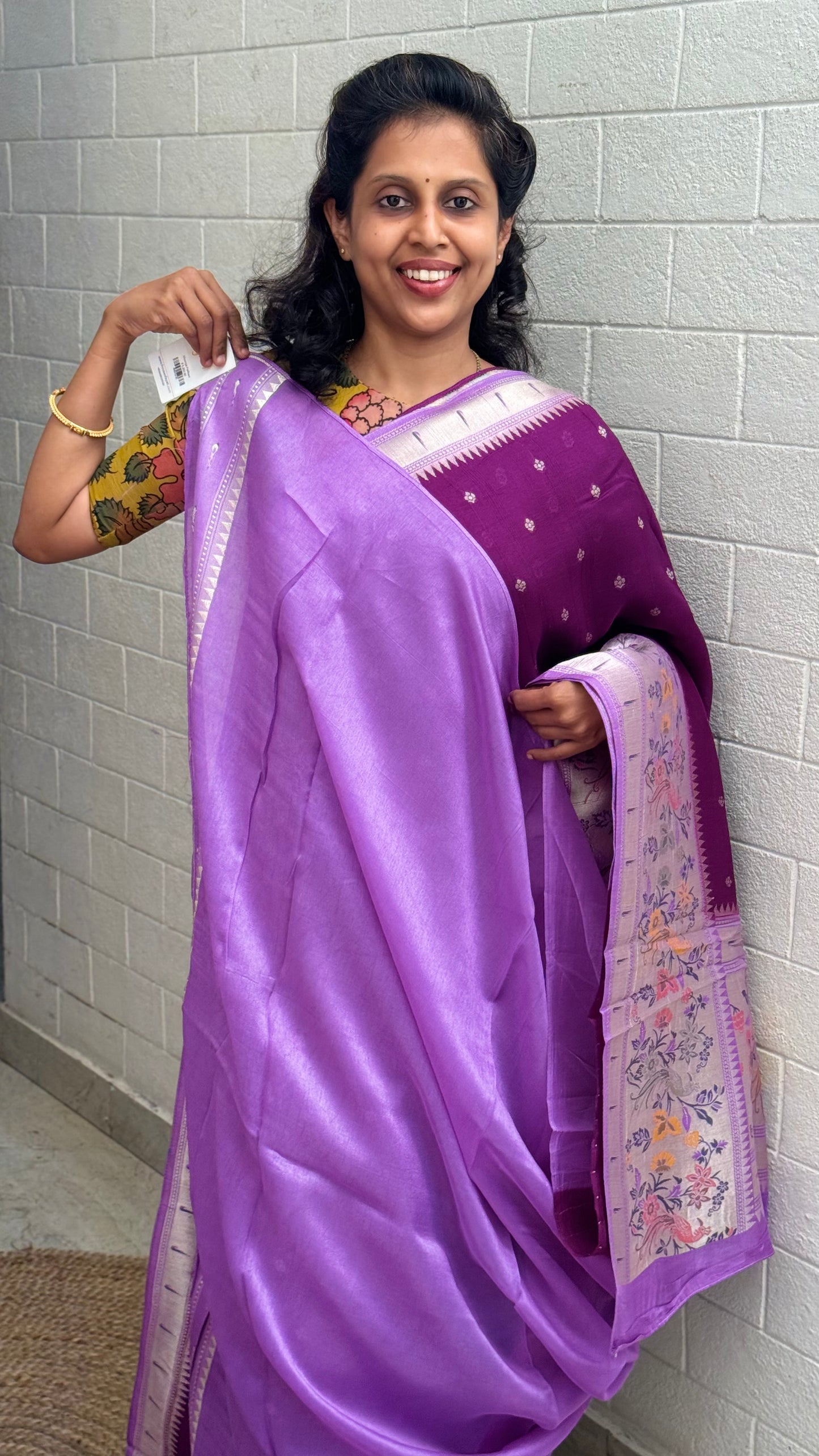 Moonga Tussar Paithani