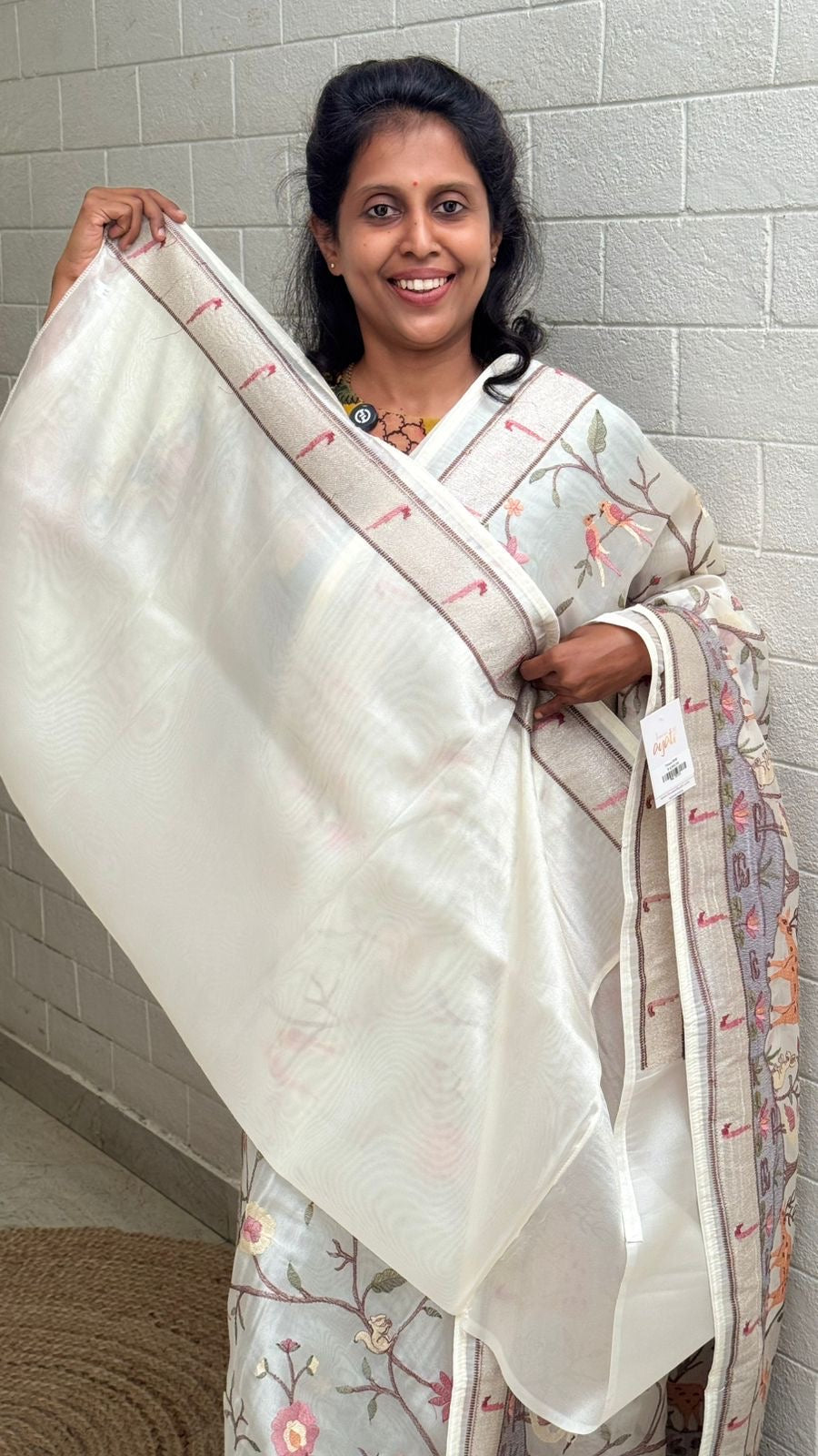 Tissue Embroidered Saree