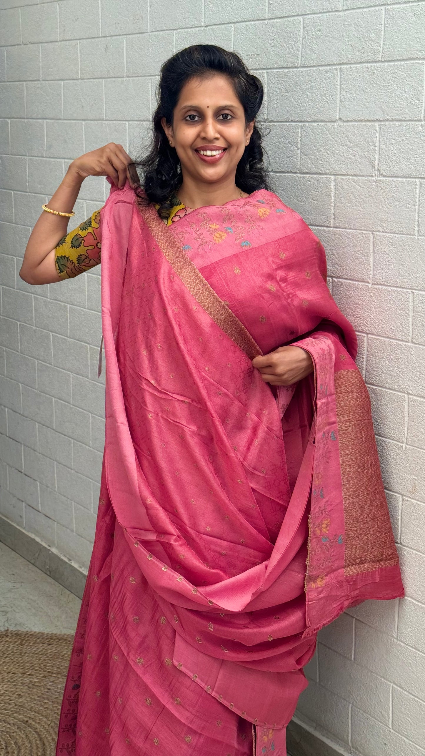 Moonga Tussar Silk Border