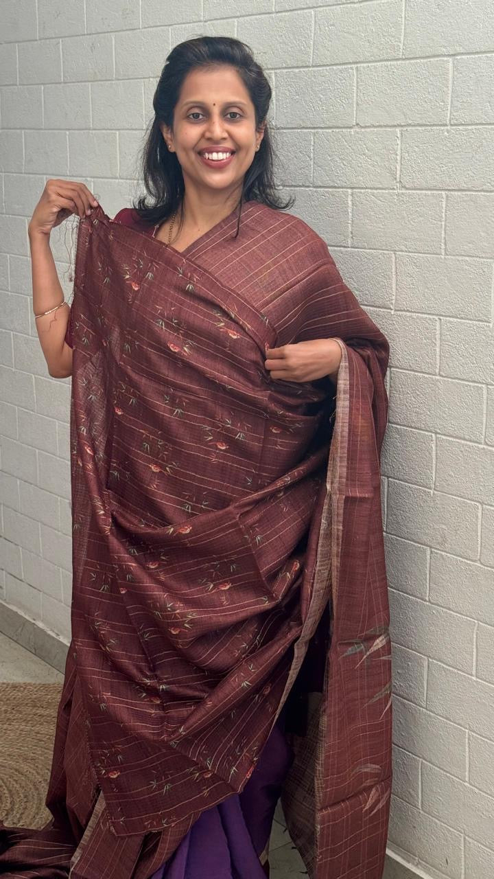 Pure Tussar Printed Saree