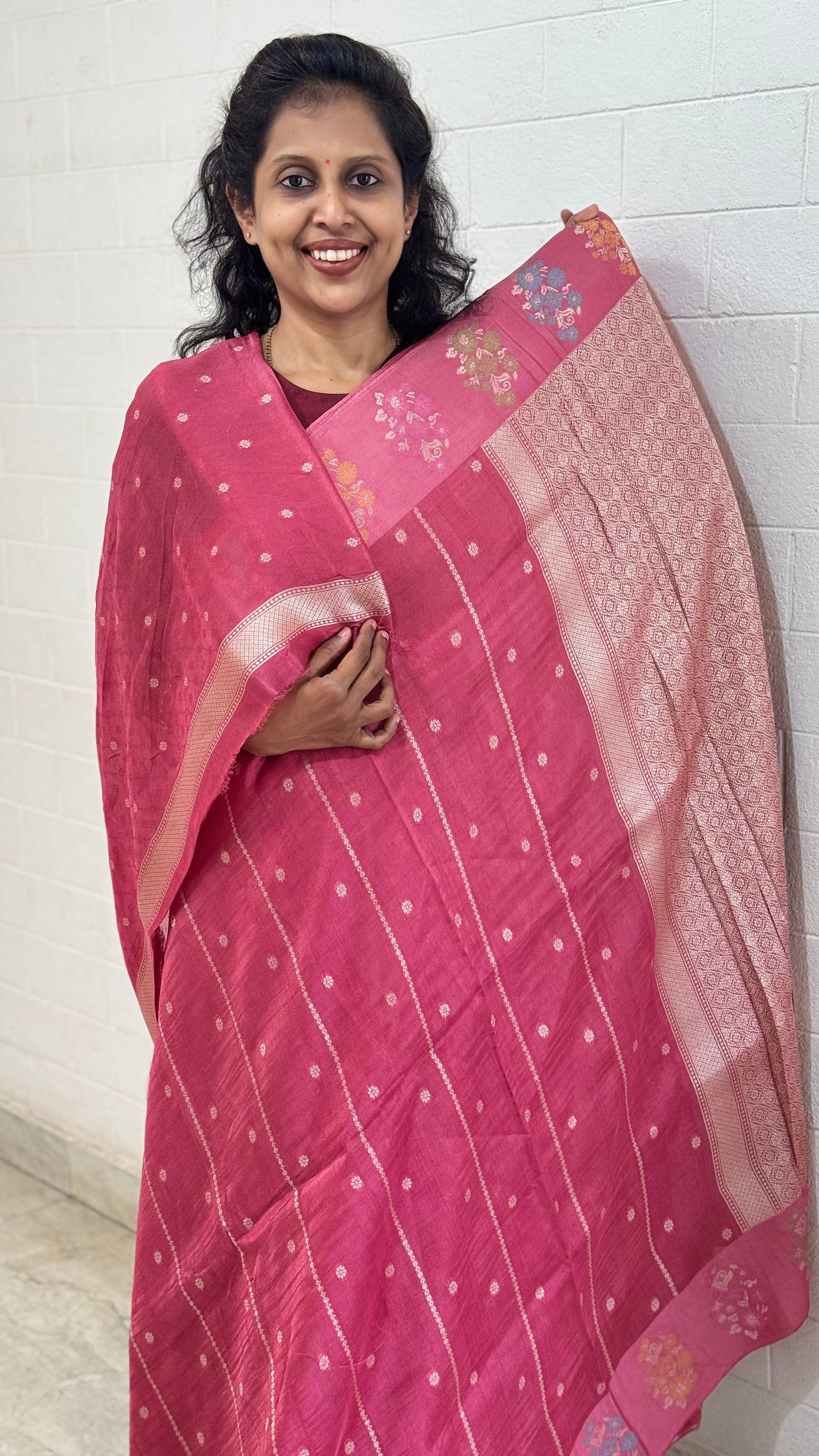 Moonga Tussar Silk Border
