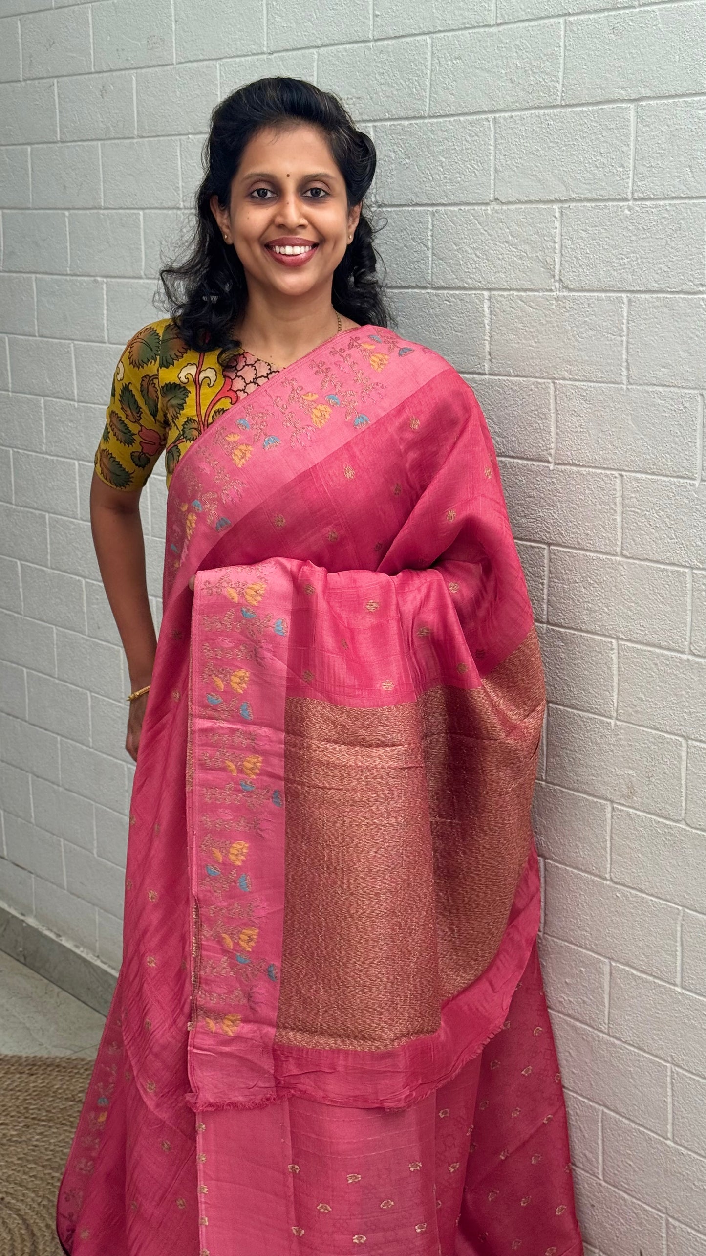 Moonga Tussar Silk Border