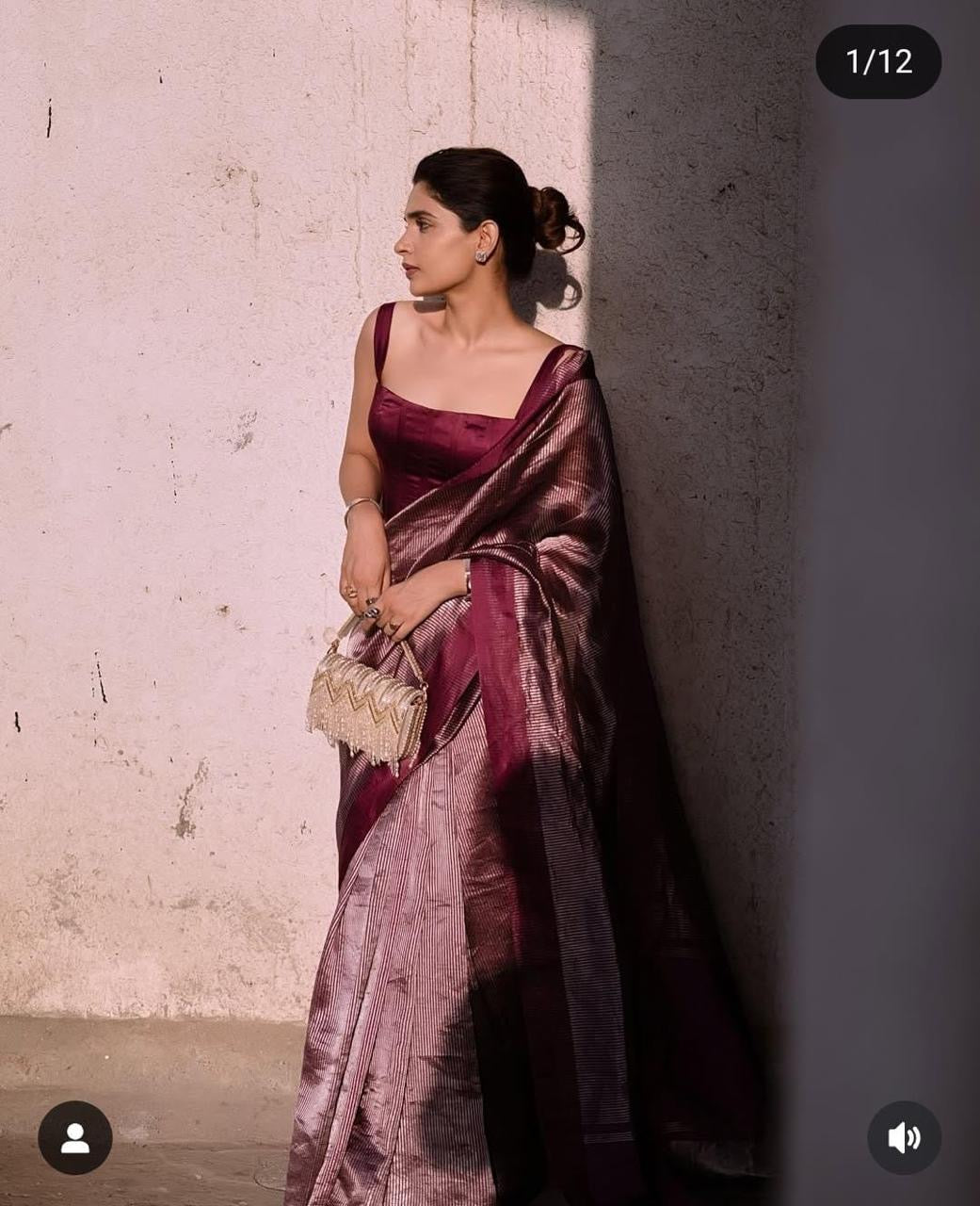 Pure Chanderi Stripe Saree