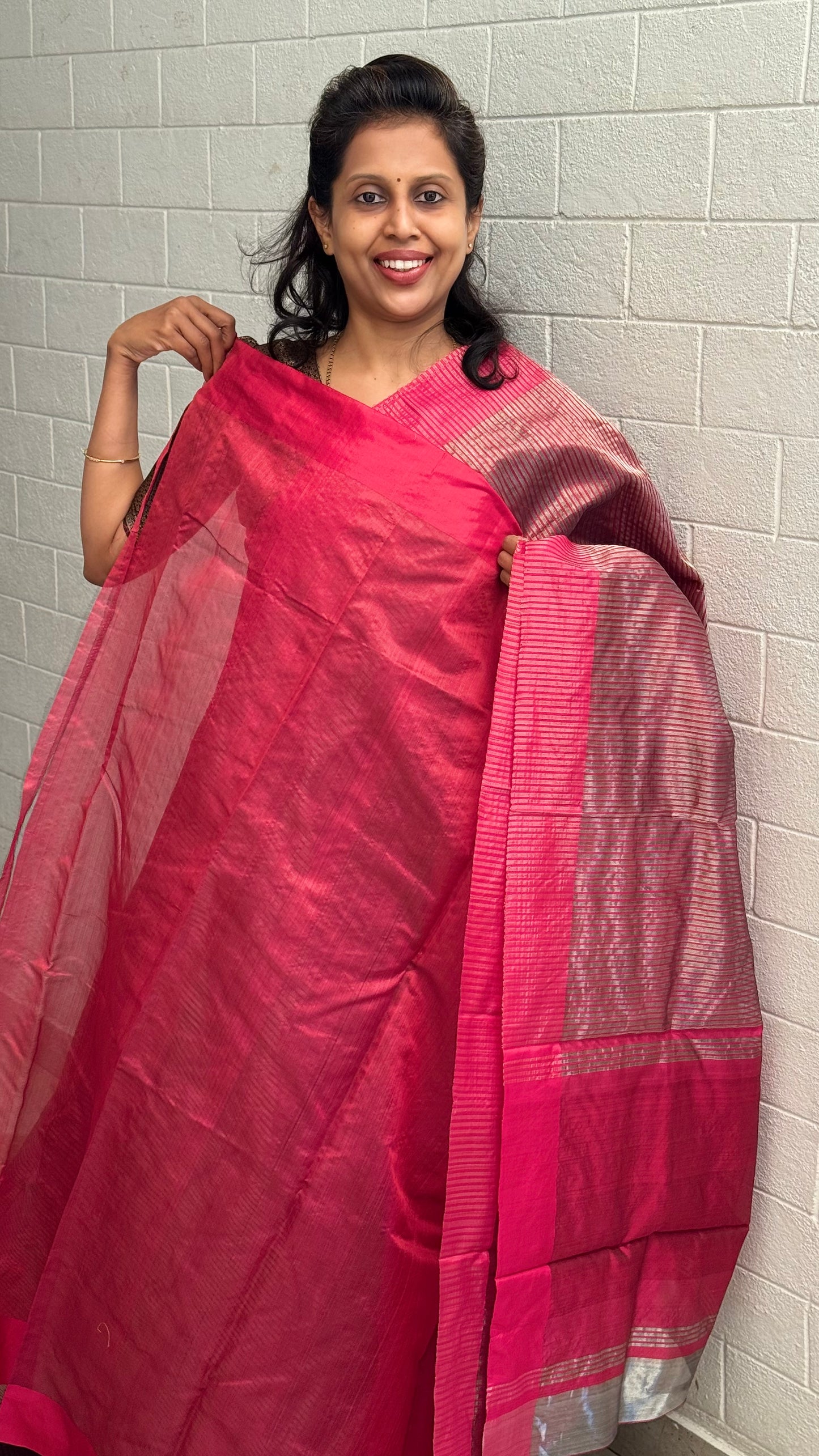 Pure Chanderi Stripe Saree