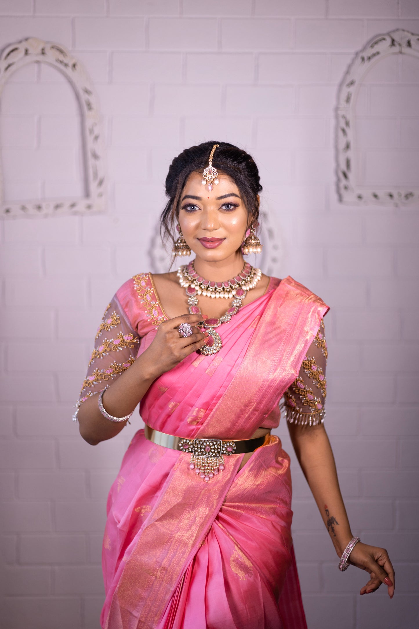 Pink Monotone Woven Silk