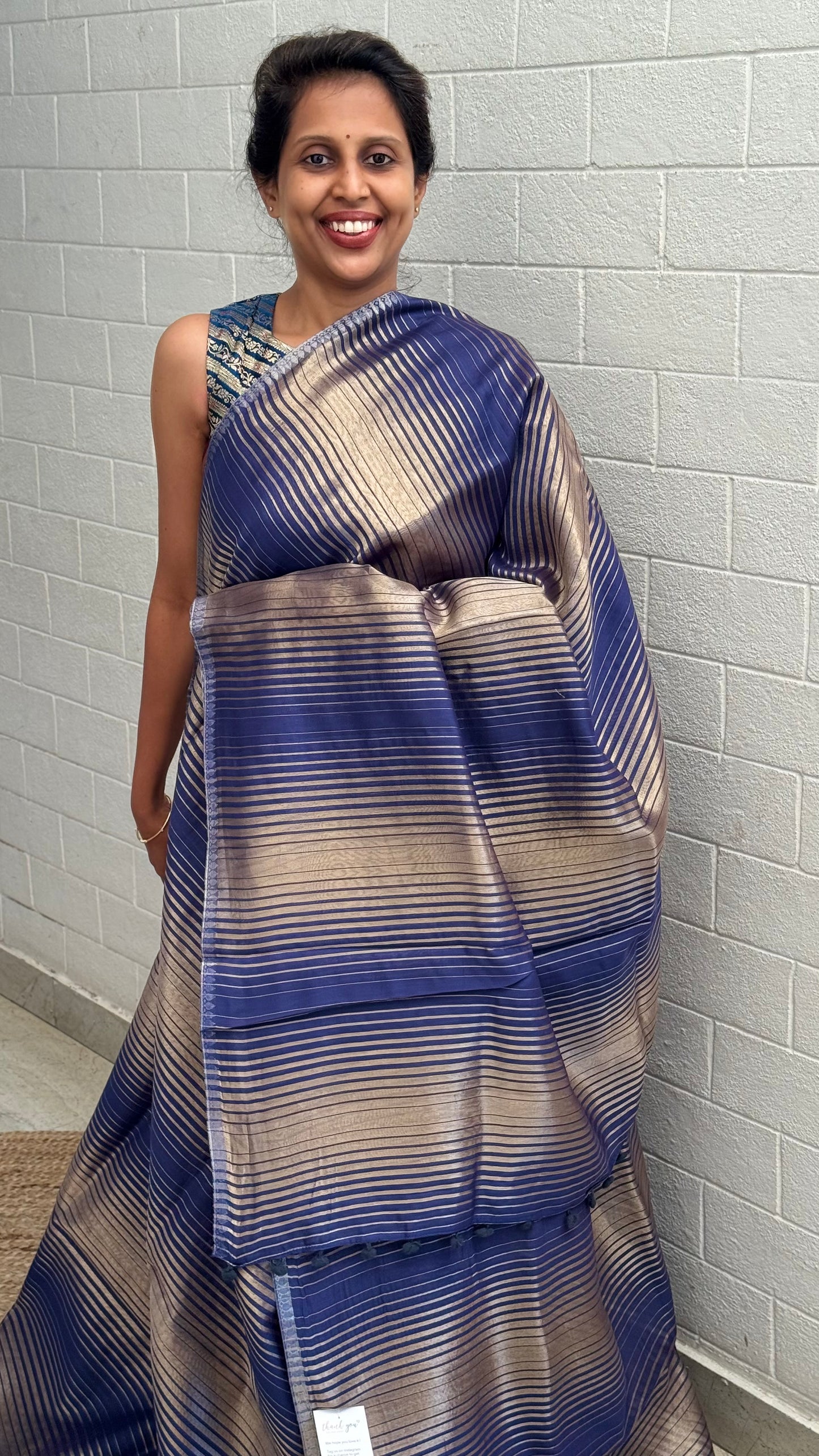 Pure Chanderi Line Saree