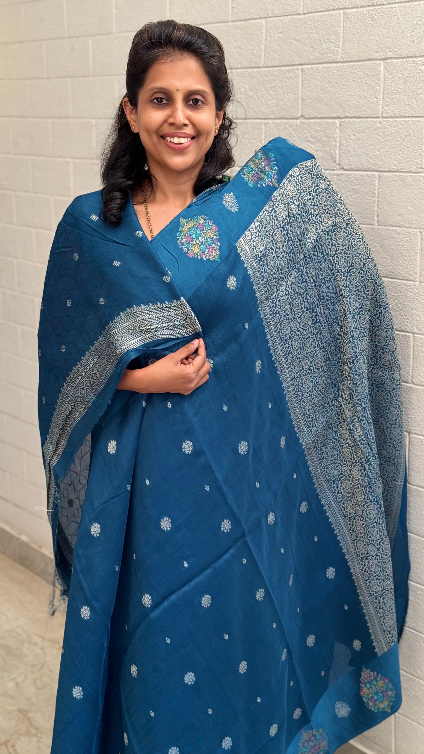 Moonga Tussar Silk Border