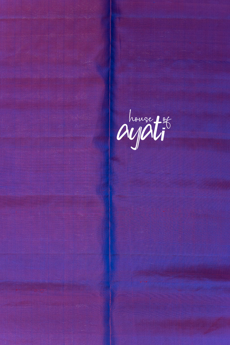 Yellow & Violet Gold Silver Zari Soft Silk