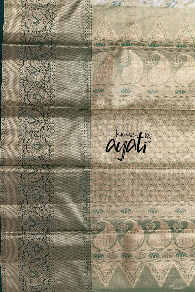 Russian Green & Bottle Green Woven Silk