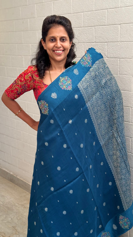 Moonga Tussar Silk Border