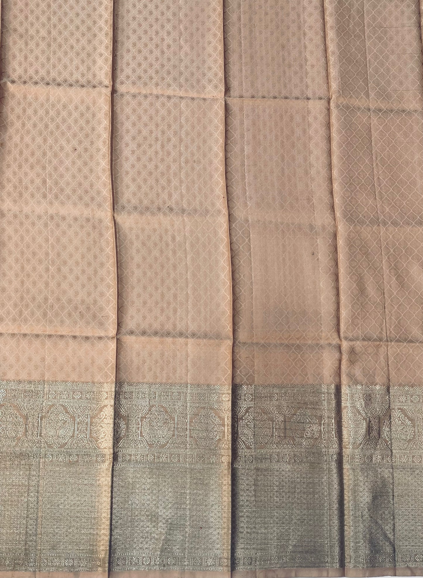 Pearl Pink Silver Zari Woven Silk