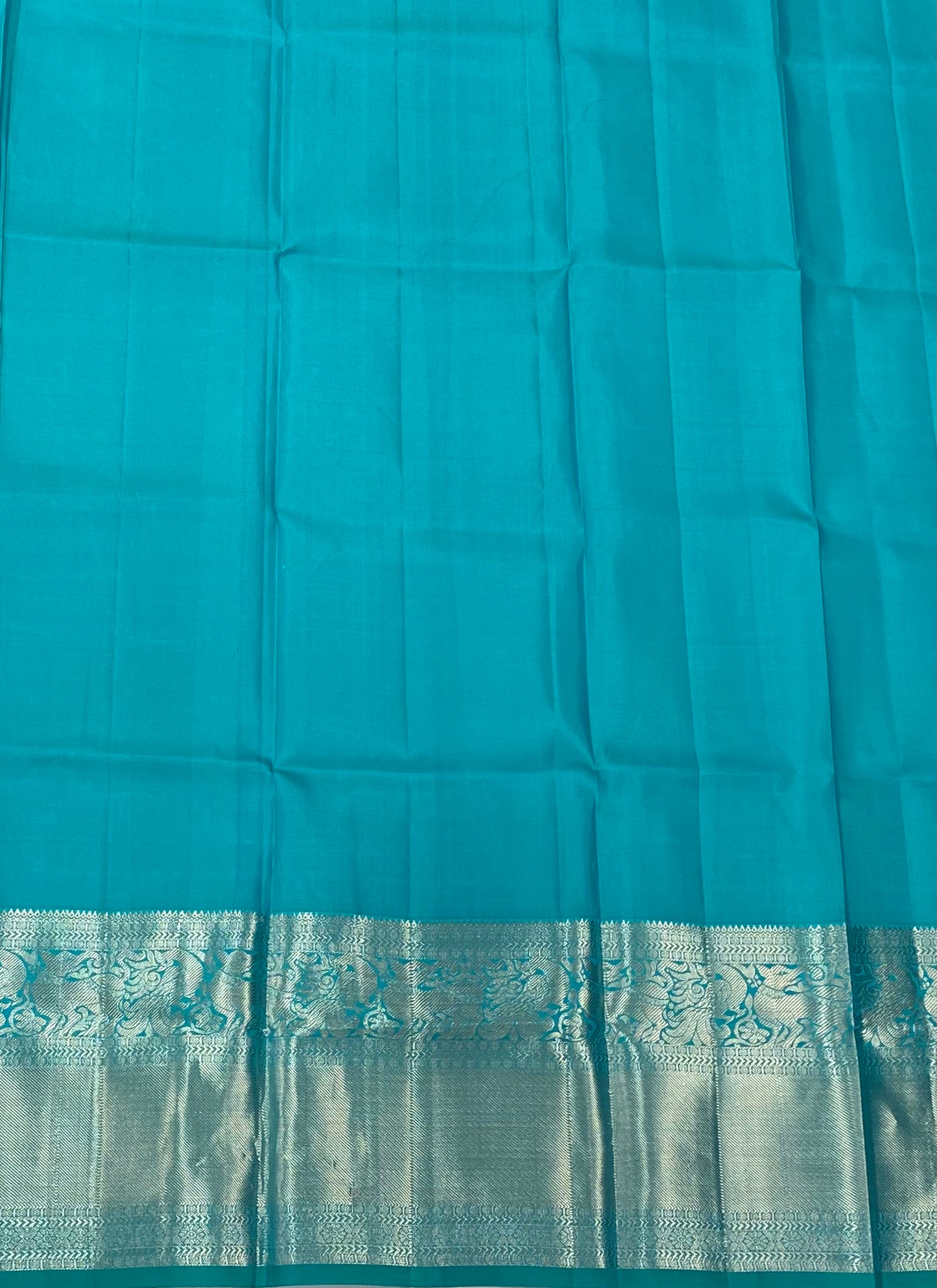 Blue Silver Woven Silk