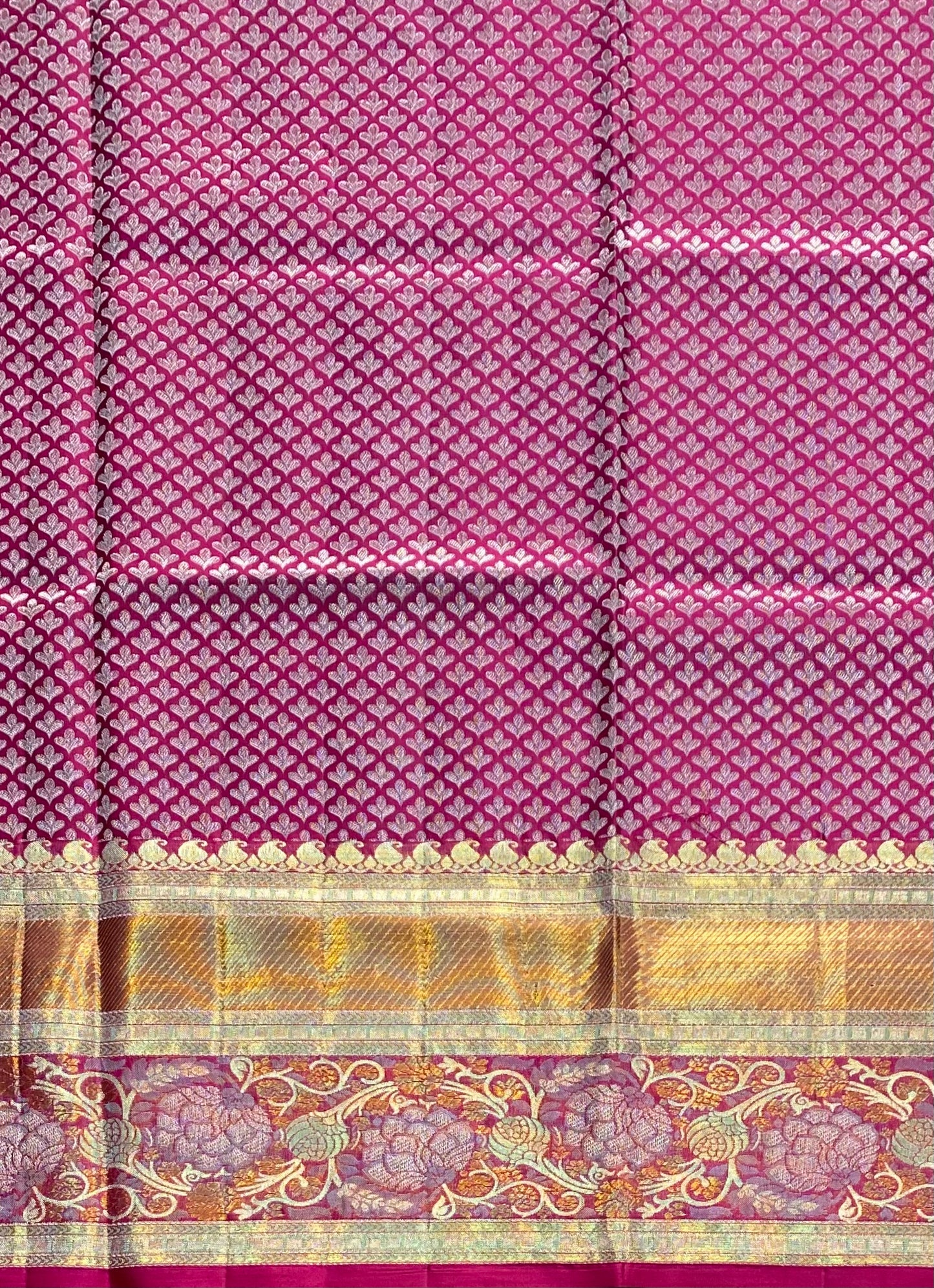 Blue & Pink Brocade Kanjivaram