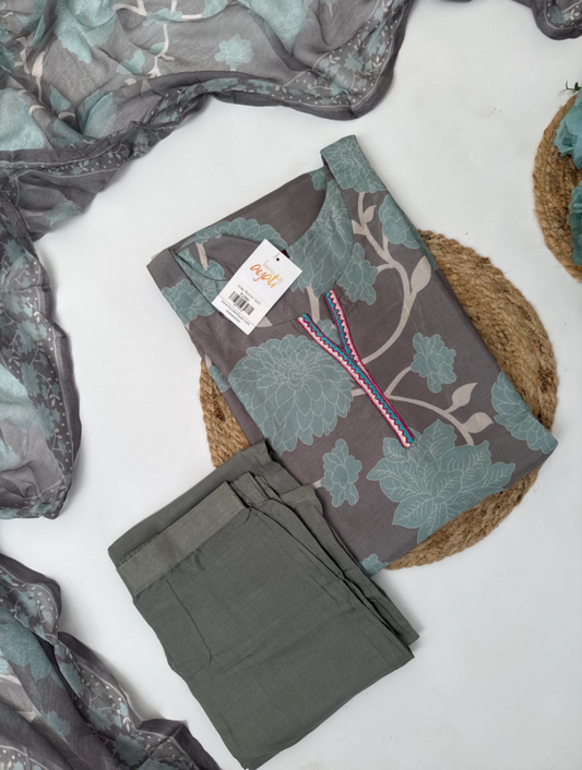 Grey Muslin Suit