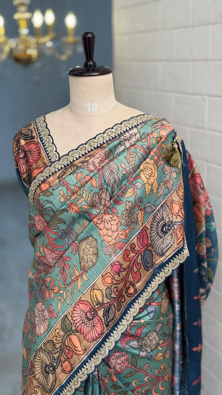 Blended Tussar Kalamkari Designer Saree
