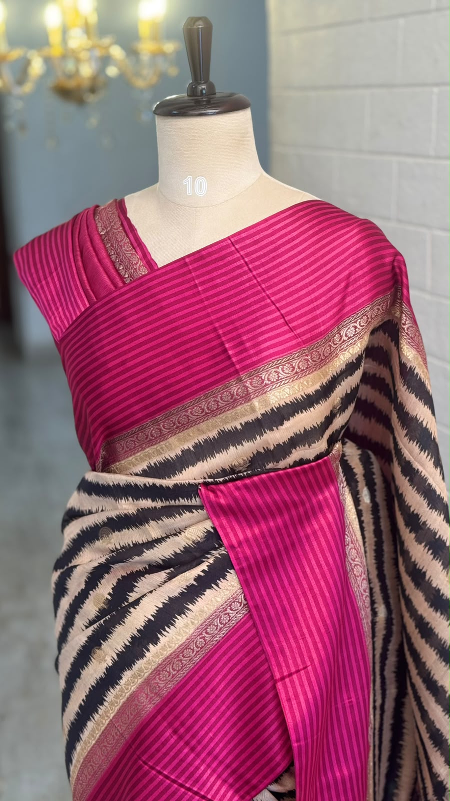 Pure Tussar Horizontal Line Saree