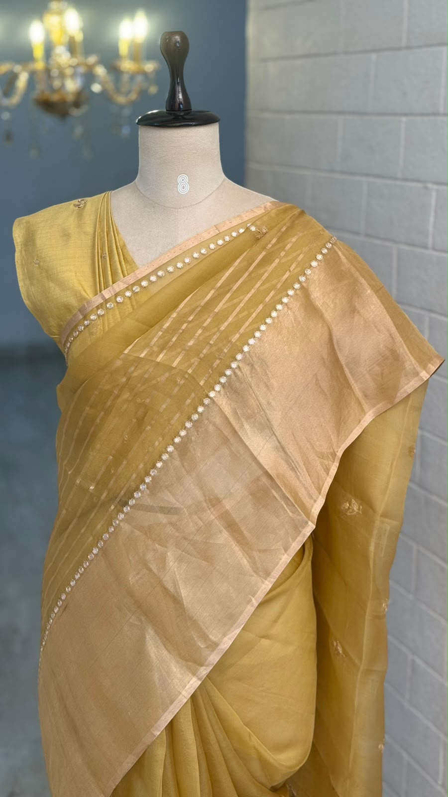 Pure Kora Tissue Fussion Saree