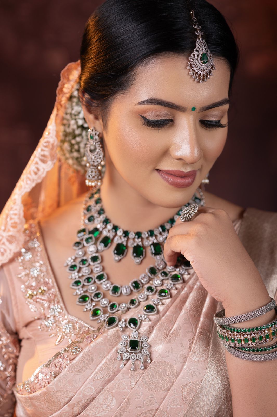 Pearl Pink Silver Zari Woven Silk