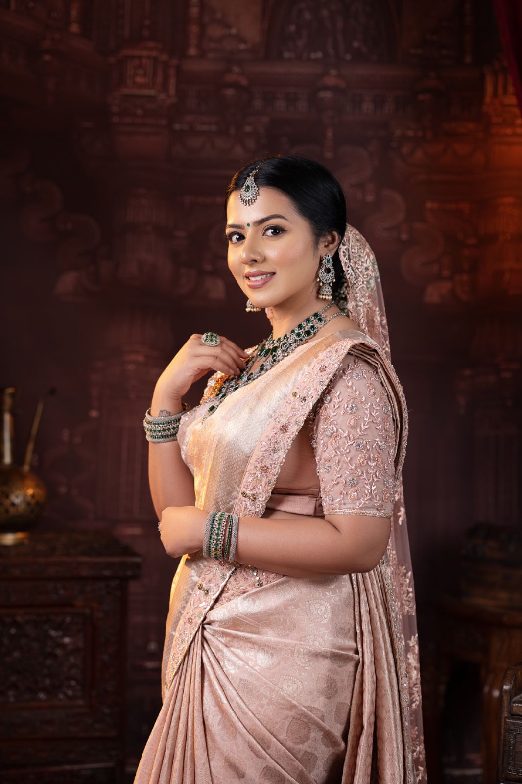 Pearl Pink Silver Zari Woven Silk
