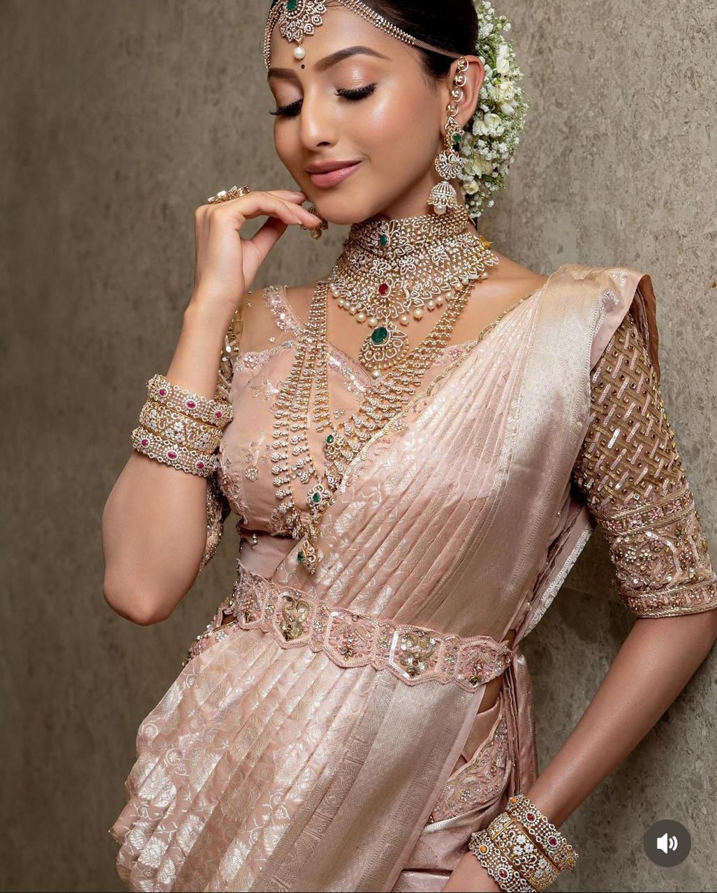 Pearl Pink Silver Zari Woven Silk