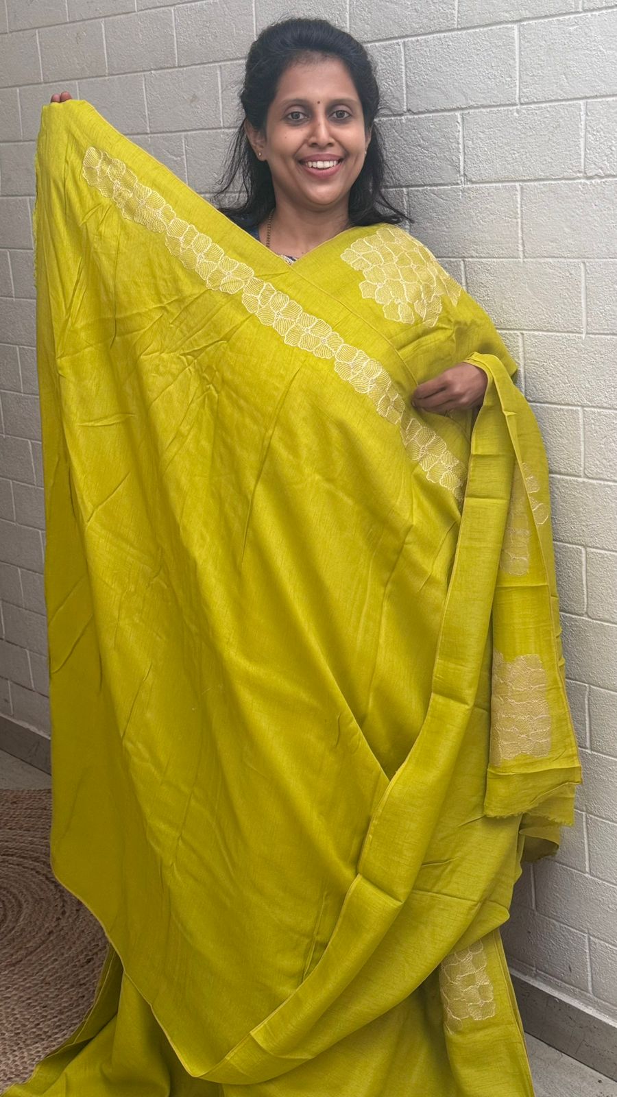 Moonga Tussar Embroidery Saree