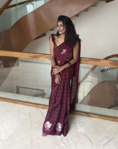 Sounderiya Georgette Crush Checks Saree