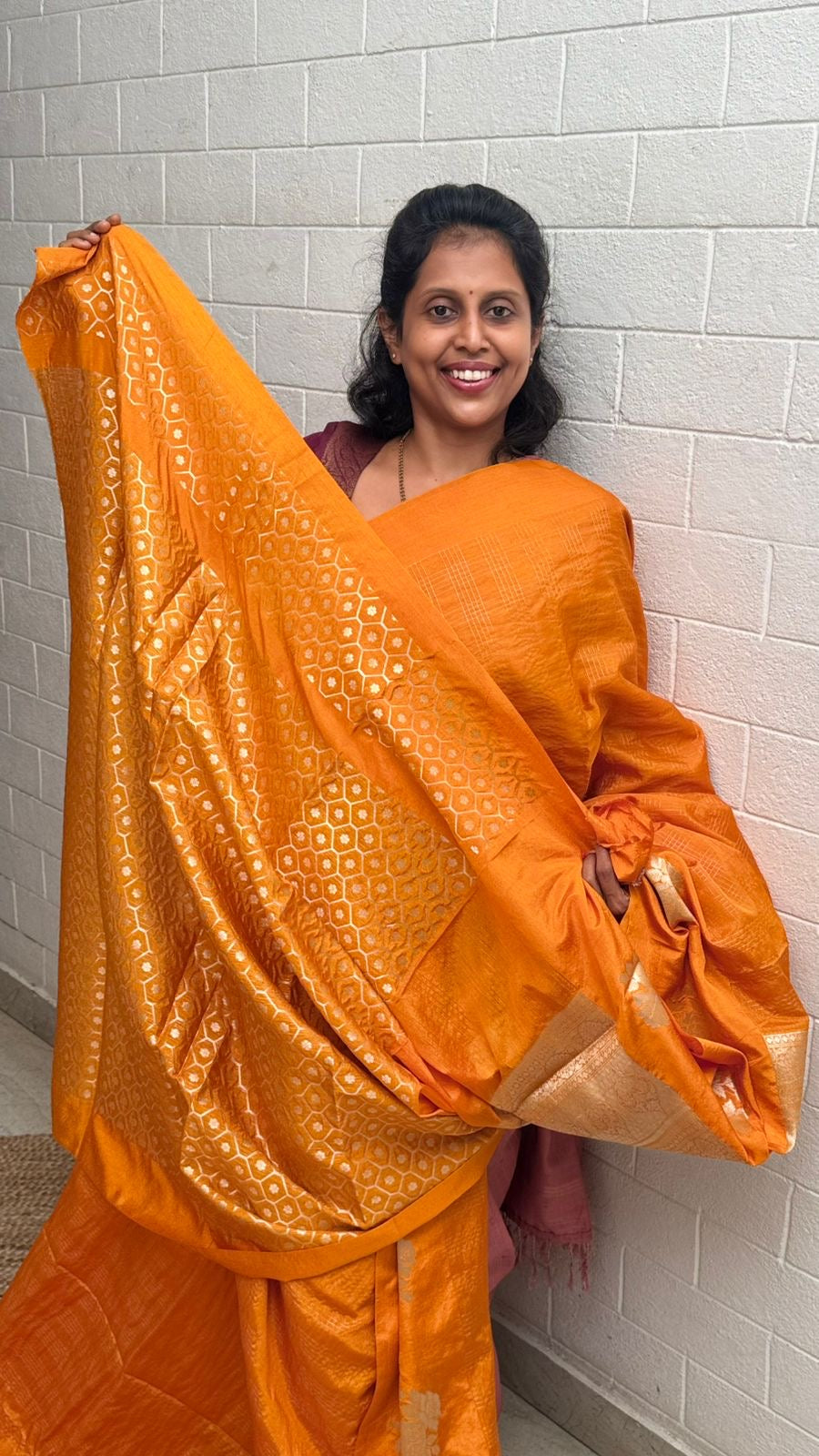 Georgette Checks Crush Saree