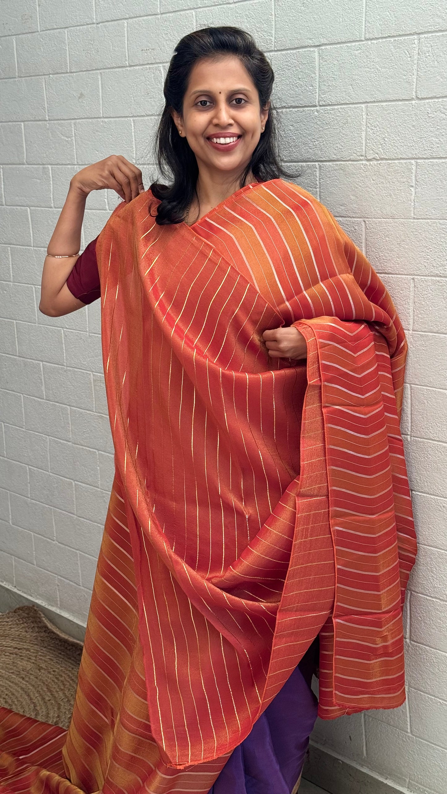 Tissue Vertical Line Saree