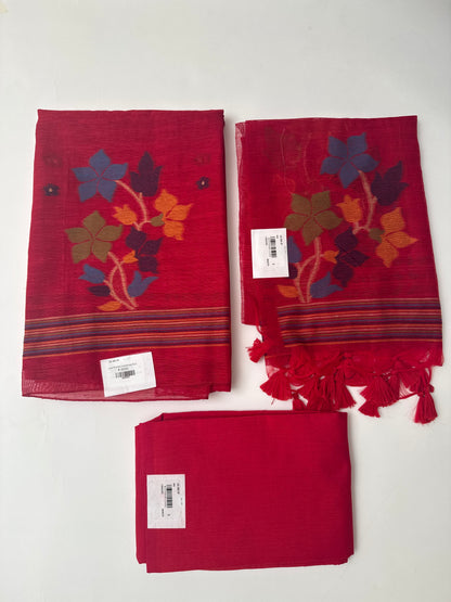 Jute Printed Unstitched Suit