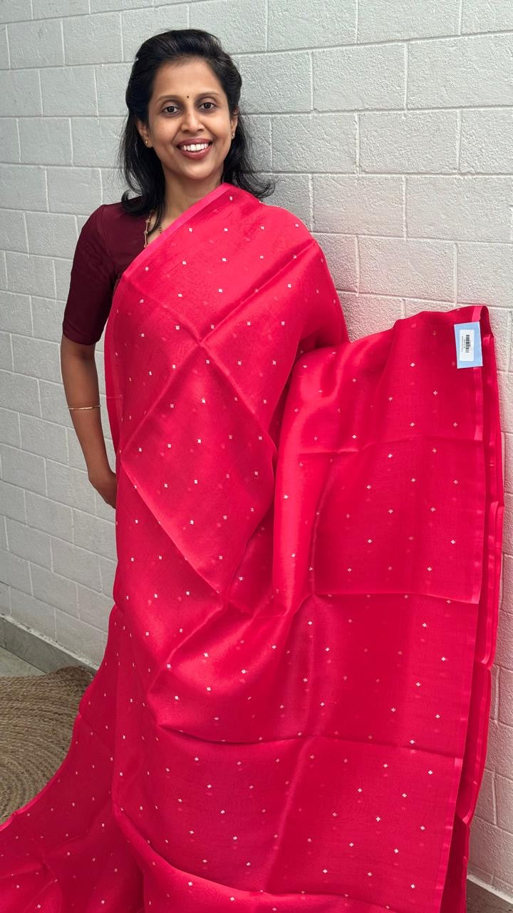 Red Kora Banaras Saree