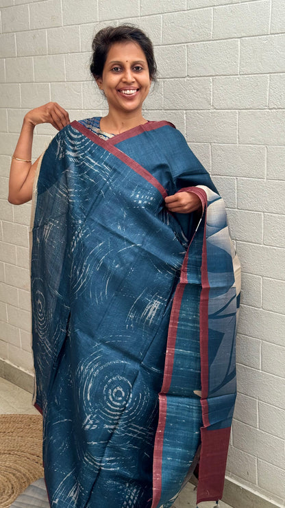 Pure Tussar Print Saree