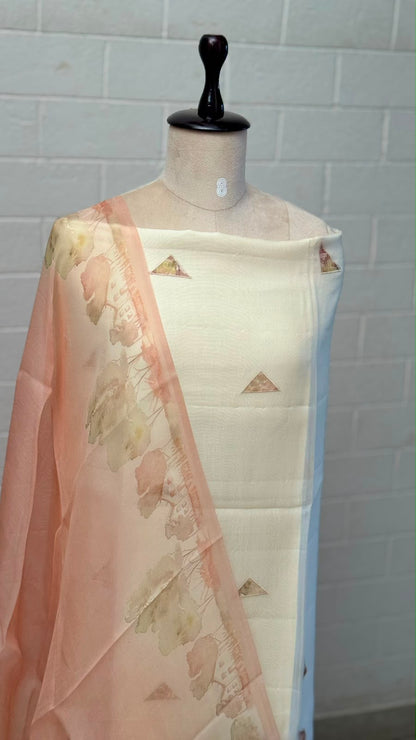 Organza Silk Unstitched Suit