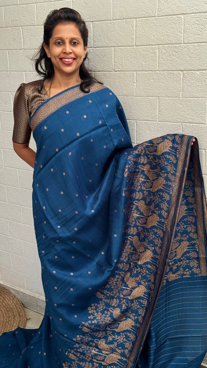 Moonga Tussar Flamingo