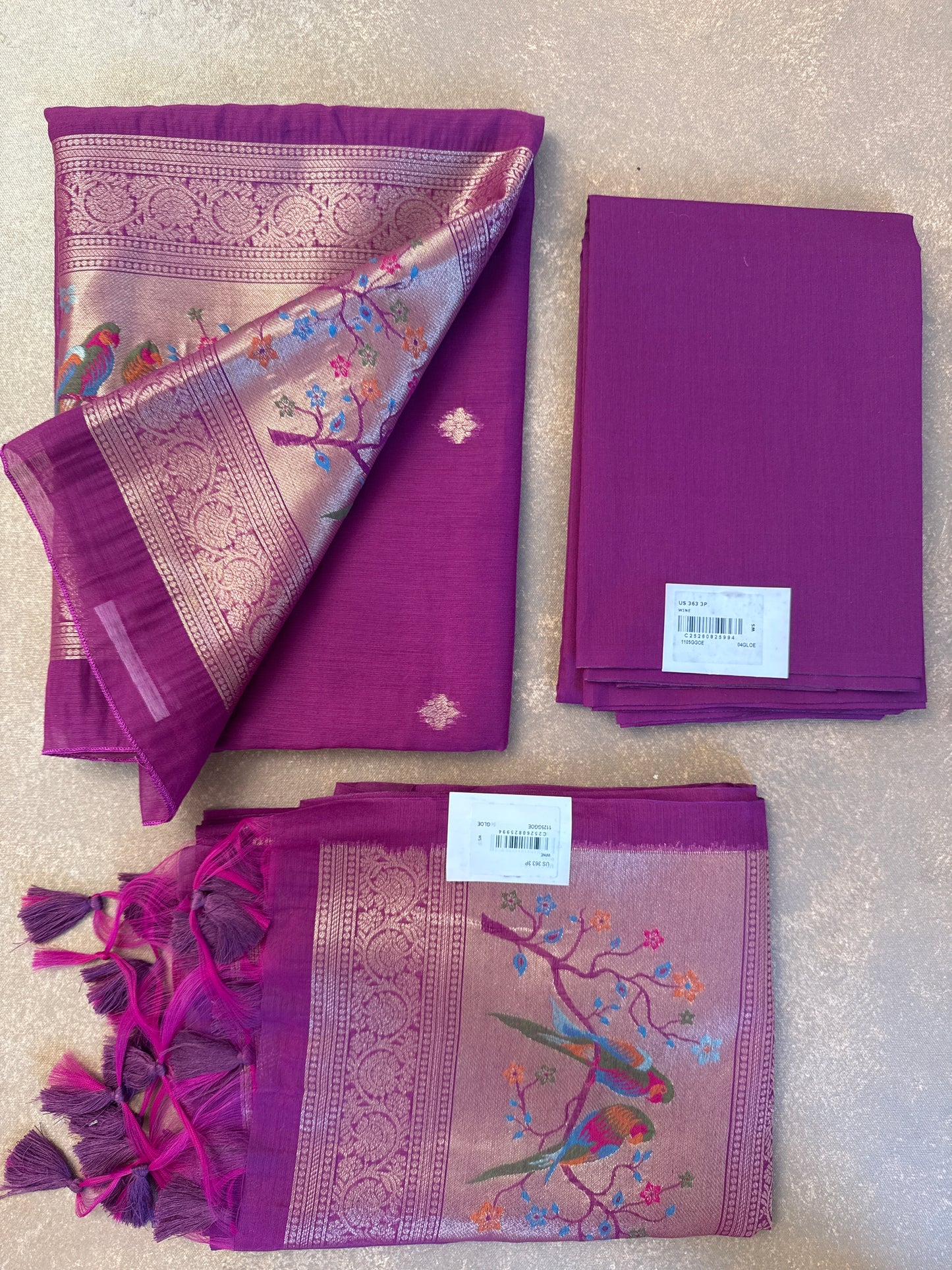 Chanderi Paithani Unstitched Suit