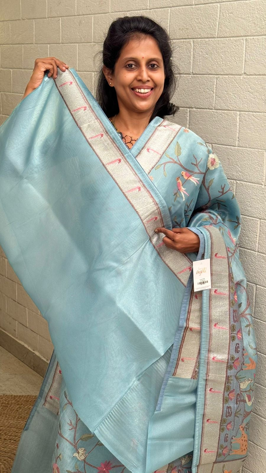 Tissue Embroidered Saree