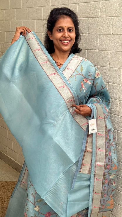 Tissue Embroidered Saree