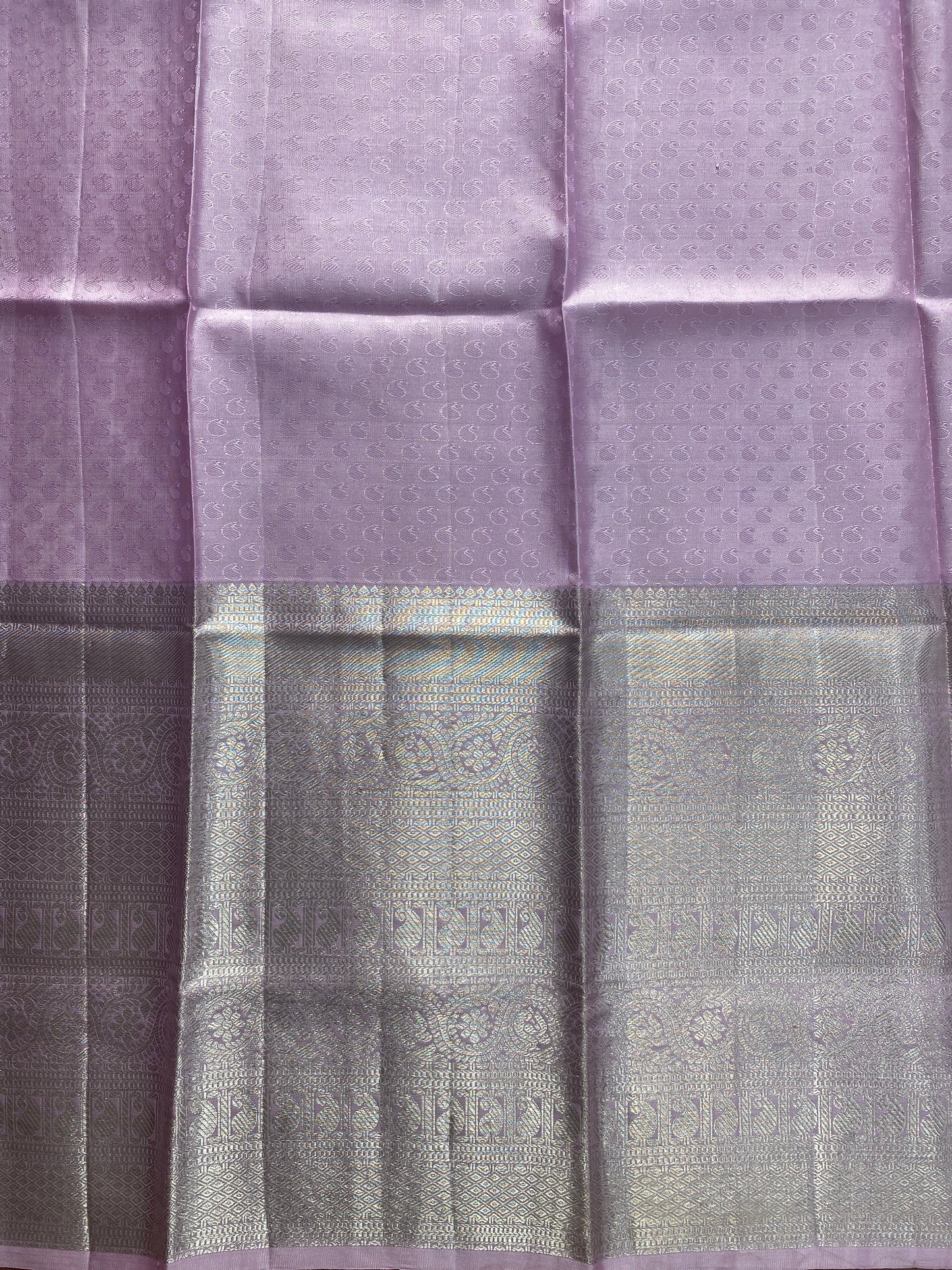 Pink Silver Woven Silk