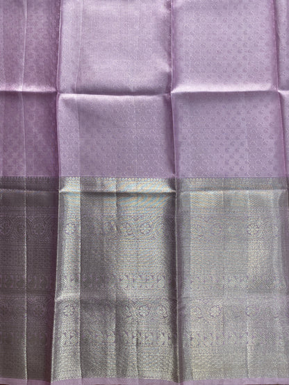 Pink Silver Woven Silk