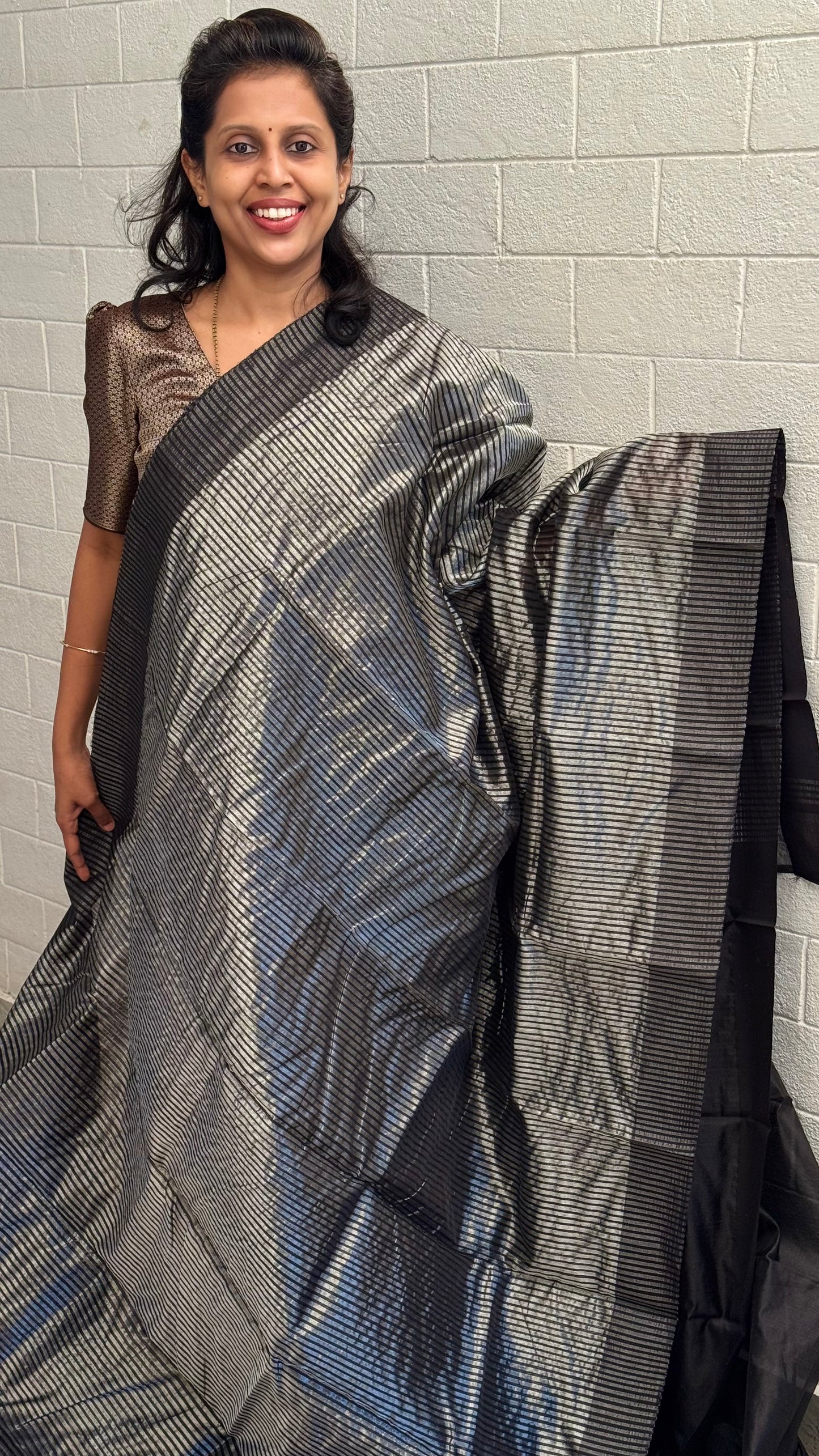 Pure Chanderi Stripe Saree