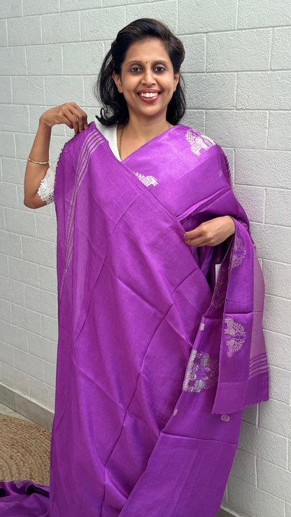 Viscose Elephant Border Saree