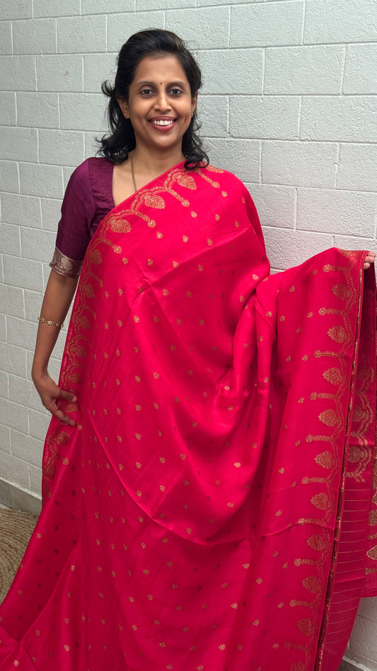 Moonga Tussar Antique Saree