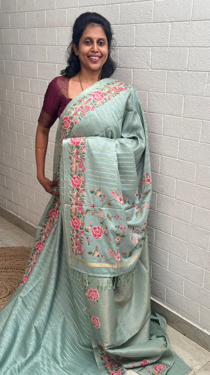 Blended Tussar Line Cross Stitch